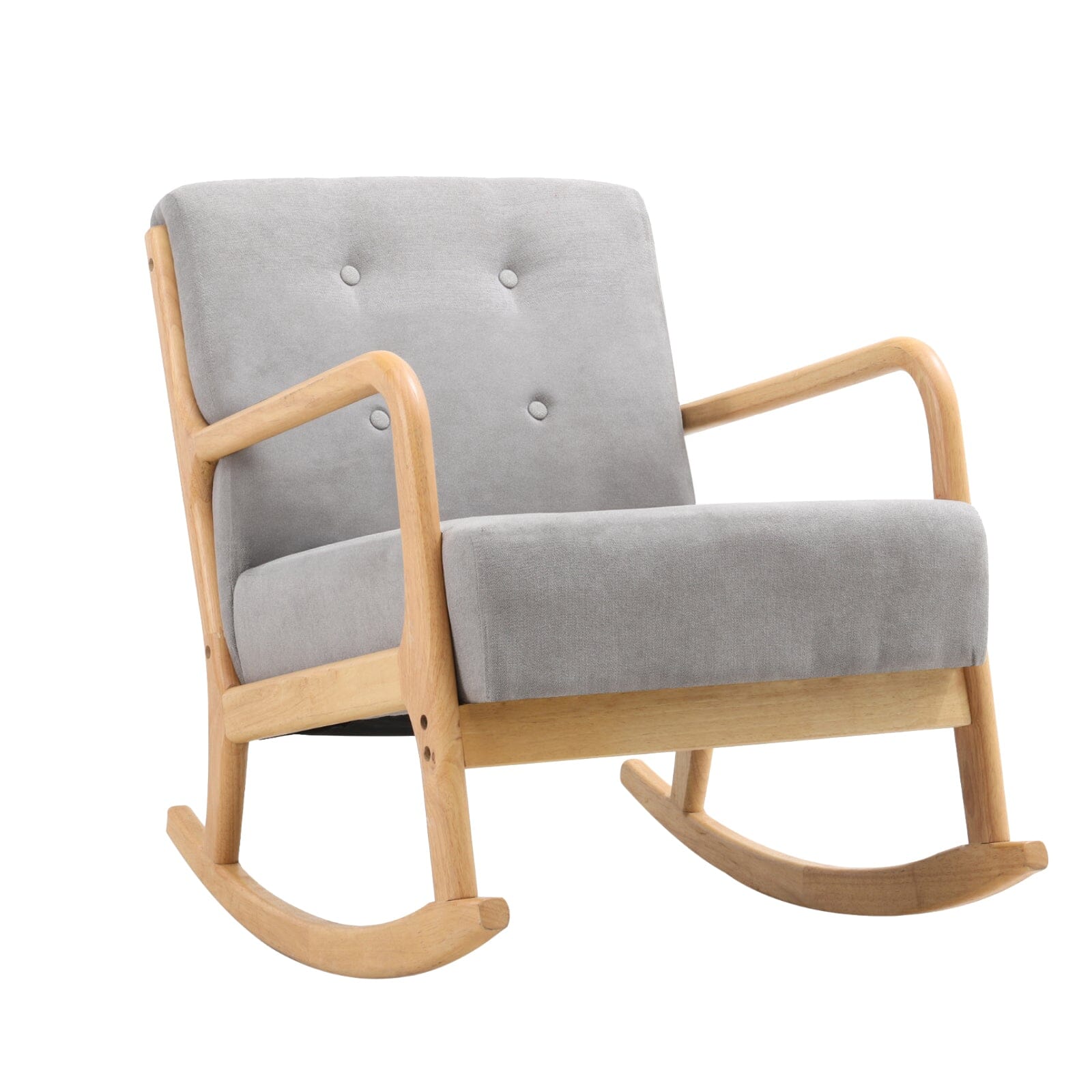 Contemporary Linen Buttoned Rocking Chair Rocking Chairs Living and Home 