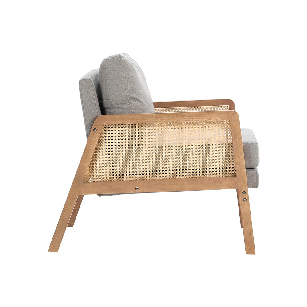 Cushioned Wood Armchair with Wooden Frame Armchair Living and Home 