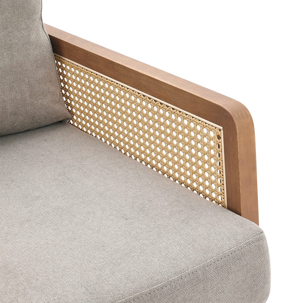 Cushioned Wood Armchair with Wooden Frame Armchair Living and Home 
