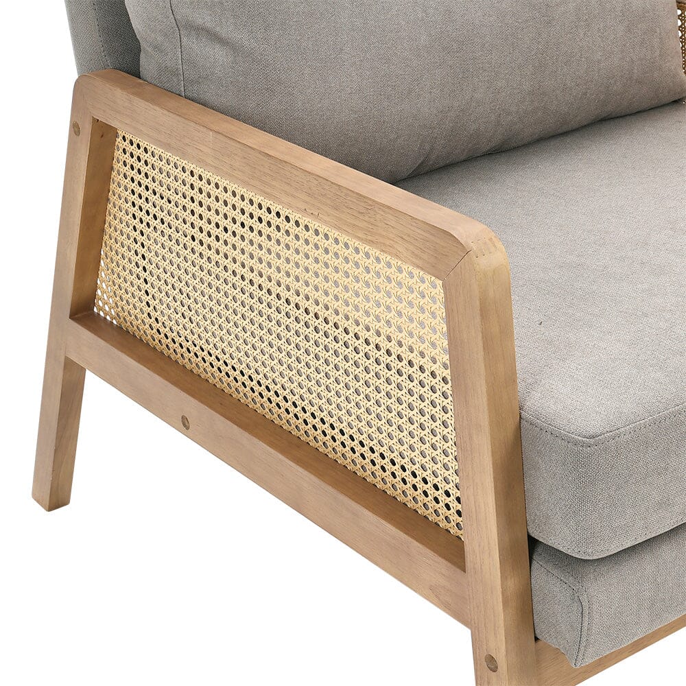 Cushioned Wood Armchair with Wooden Frame Armchair Living and Home 