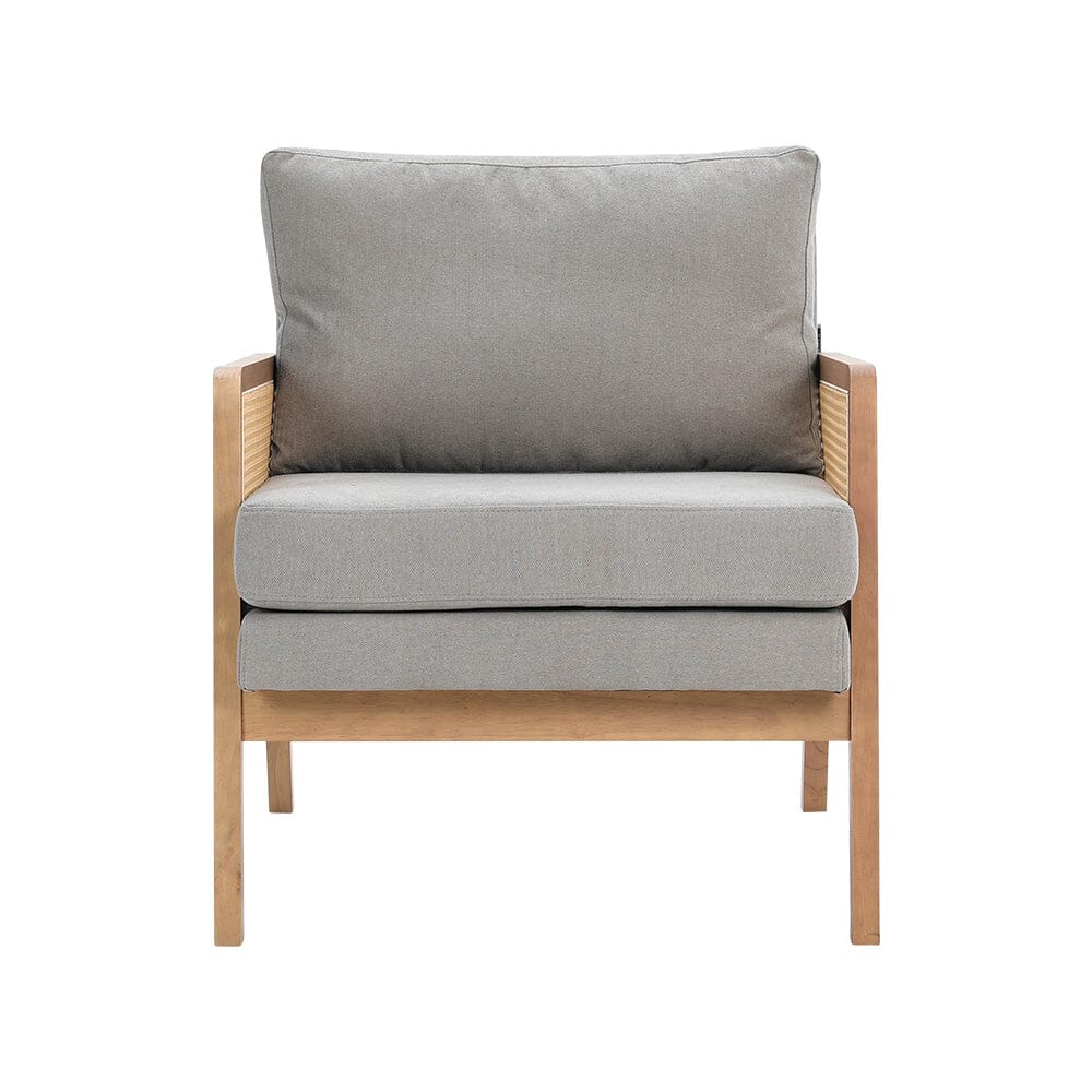 Cushioned Wood Armchair with Wooden Frame Armchair Living and Home 