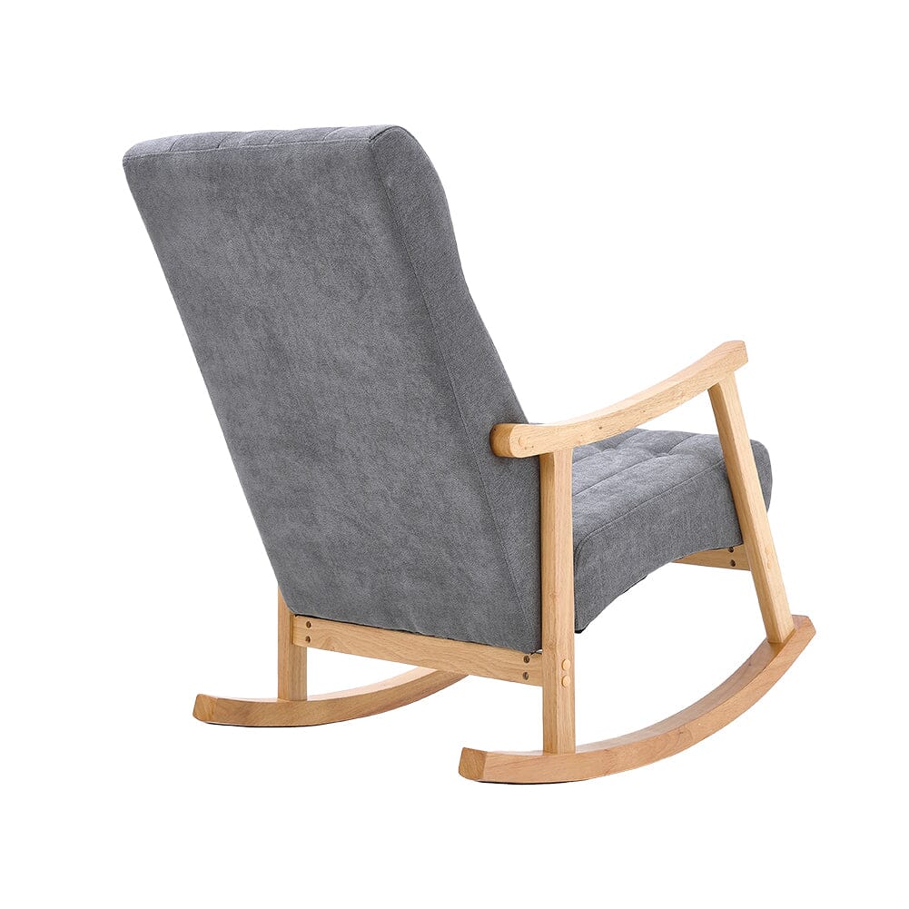 Direct Velvet Upholstered Tufting Rocking Chair Rocking Chairs Living and Home 