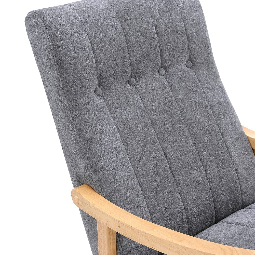 Direct Velvet Upholstered Tufting Rocking Chair Rocking Chairs Living and Home 