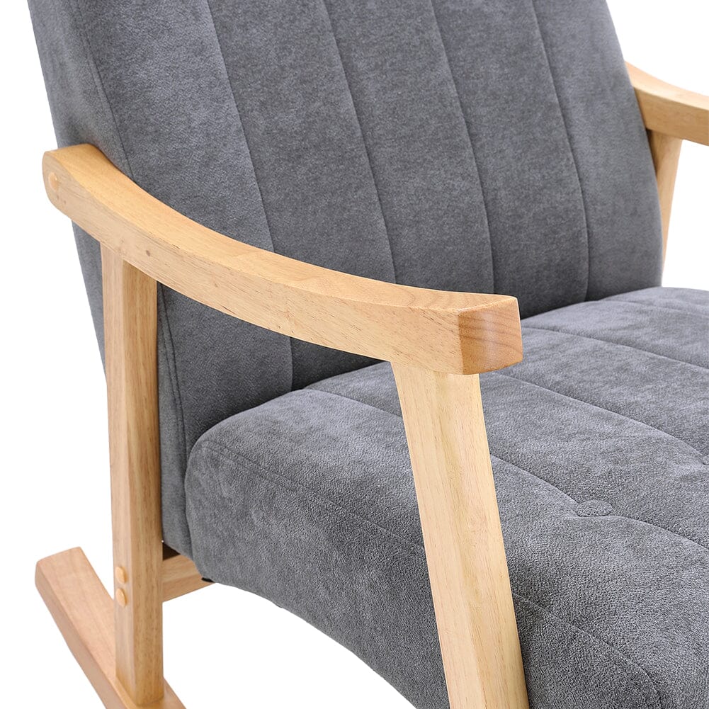 Direct Velvet Upholstered Tufting Rocking Chair Rocking Chairs Living and Home 