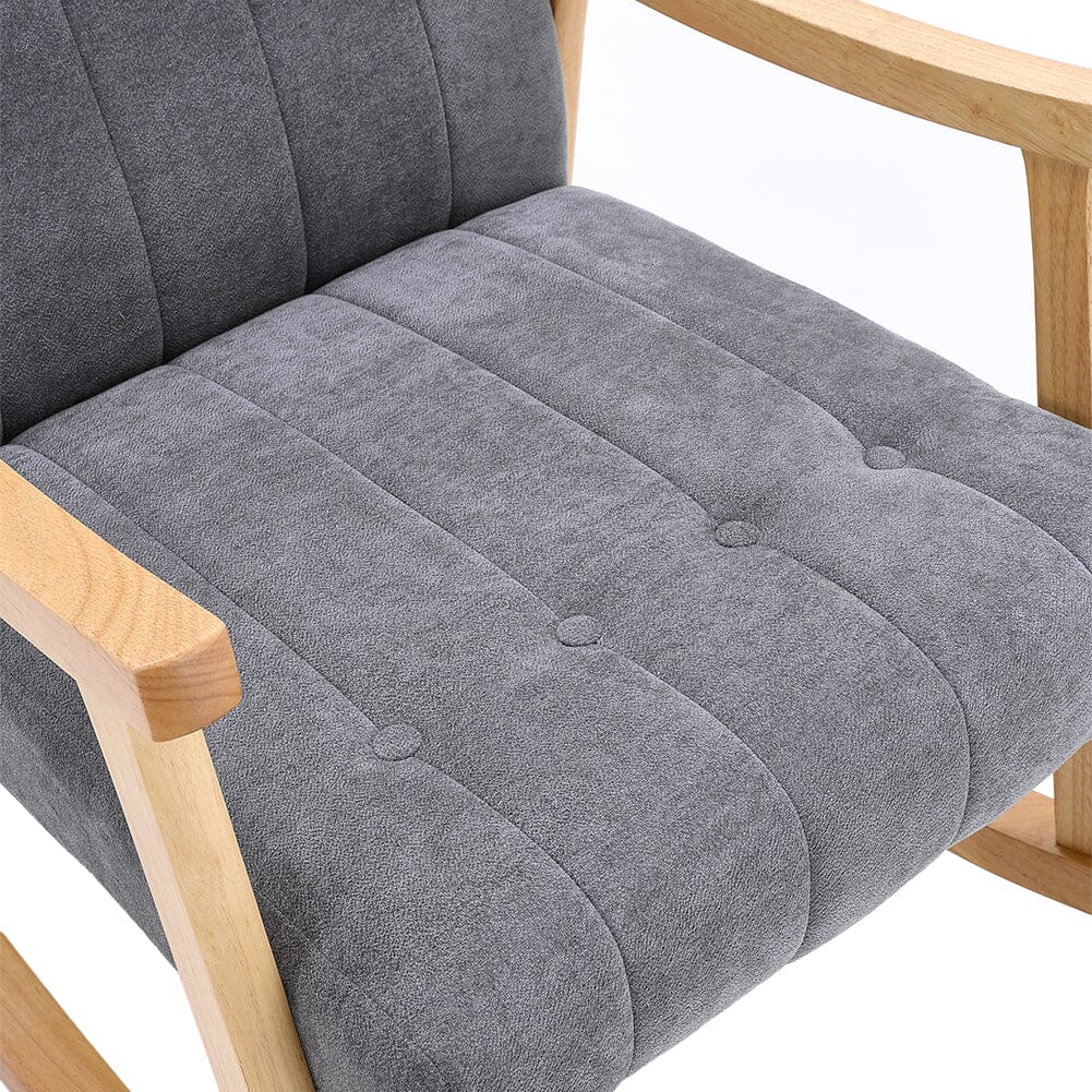 Direct Velvet Upholstered Tufting Rocking Chair Rocking Chairs Living and Home 