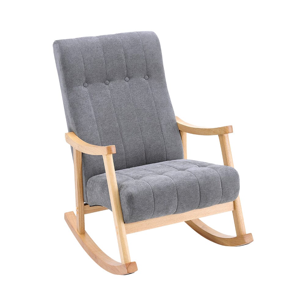 Direct Velvet Upholstered Tufting Rocking Chair Rocking Chairs Living and Home 