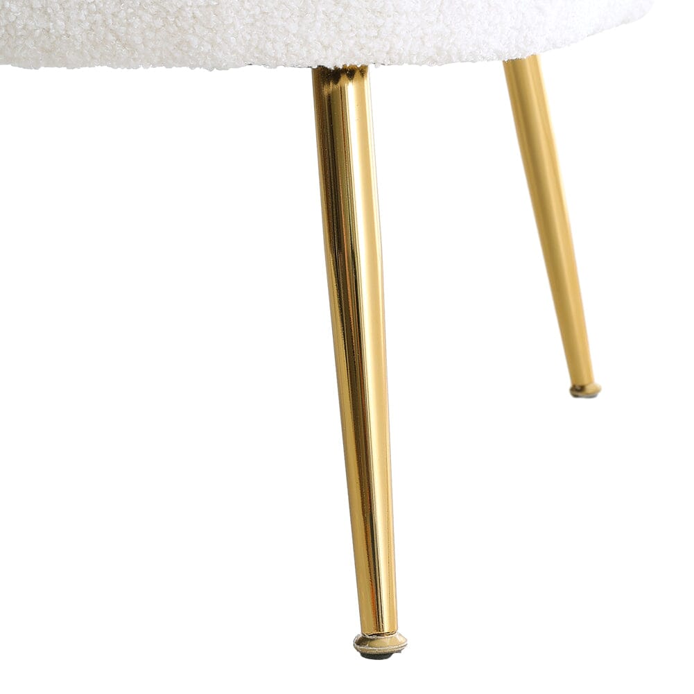 White Teddy Fabric Armchair with Metal Legs Armchair Living and Home 