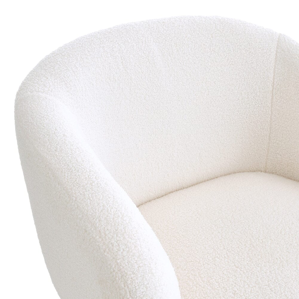 White Teddy Fabric Armchair with Metal Legs Armchair Living and Home 