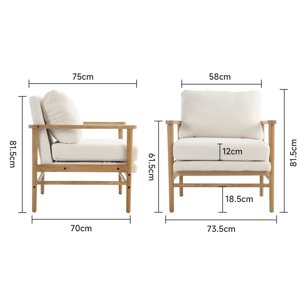 Direct Teddy Bear Fur Wooden Armchair Armchair Living and Home 