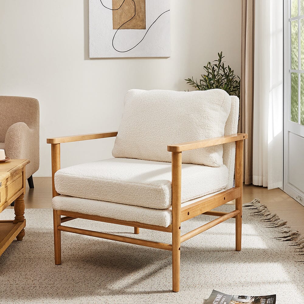 Direct Teddy Bear Fur Wooden Armchair Armchair Living and Home 