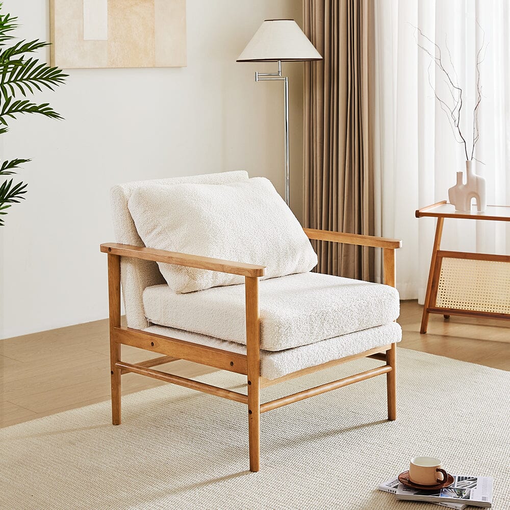 Direct Teddy Bear Fur Wooden Armchair Armchair Living and Home 