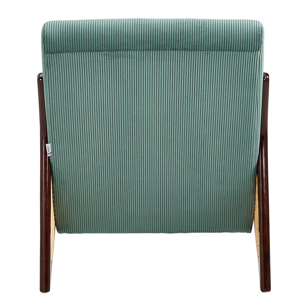 Corduroy Armchair with Rattan Armrest Armchair Living and Home 