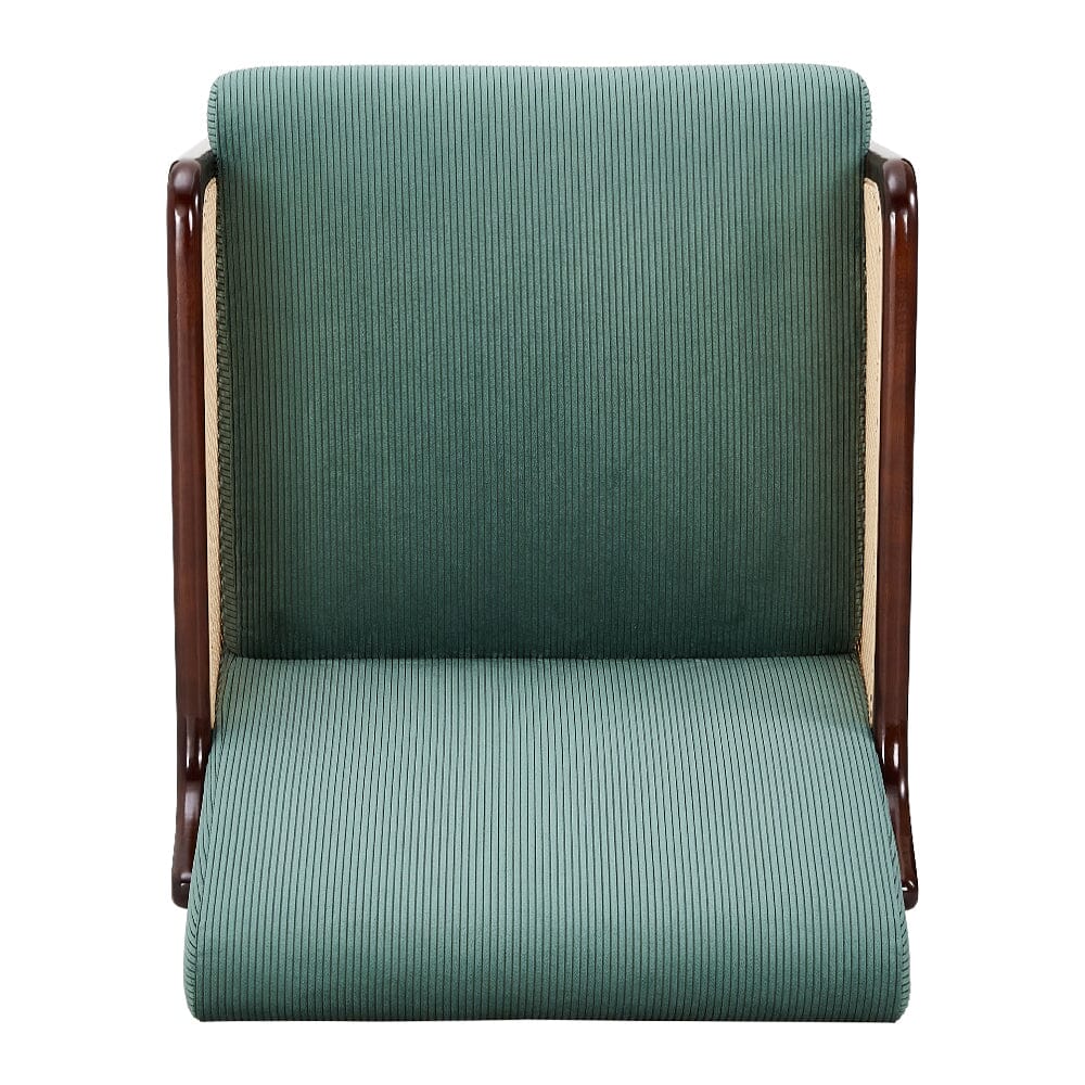 Corduroy Armchair with Rattan Armrest Armchair Living and Home 