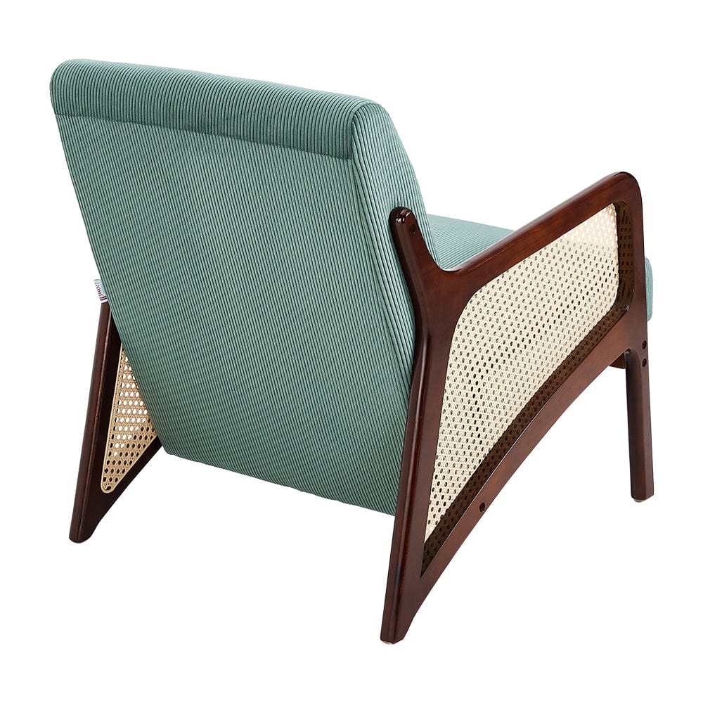 Corduroy Armchair with Rattan Armrest Armchair Living and Home 
