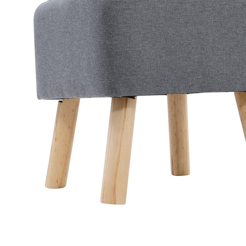 Light Grey Linen Square Shoe Bench with Tufted Top Lightsin UK 