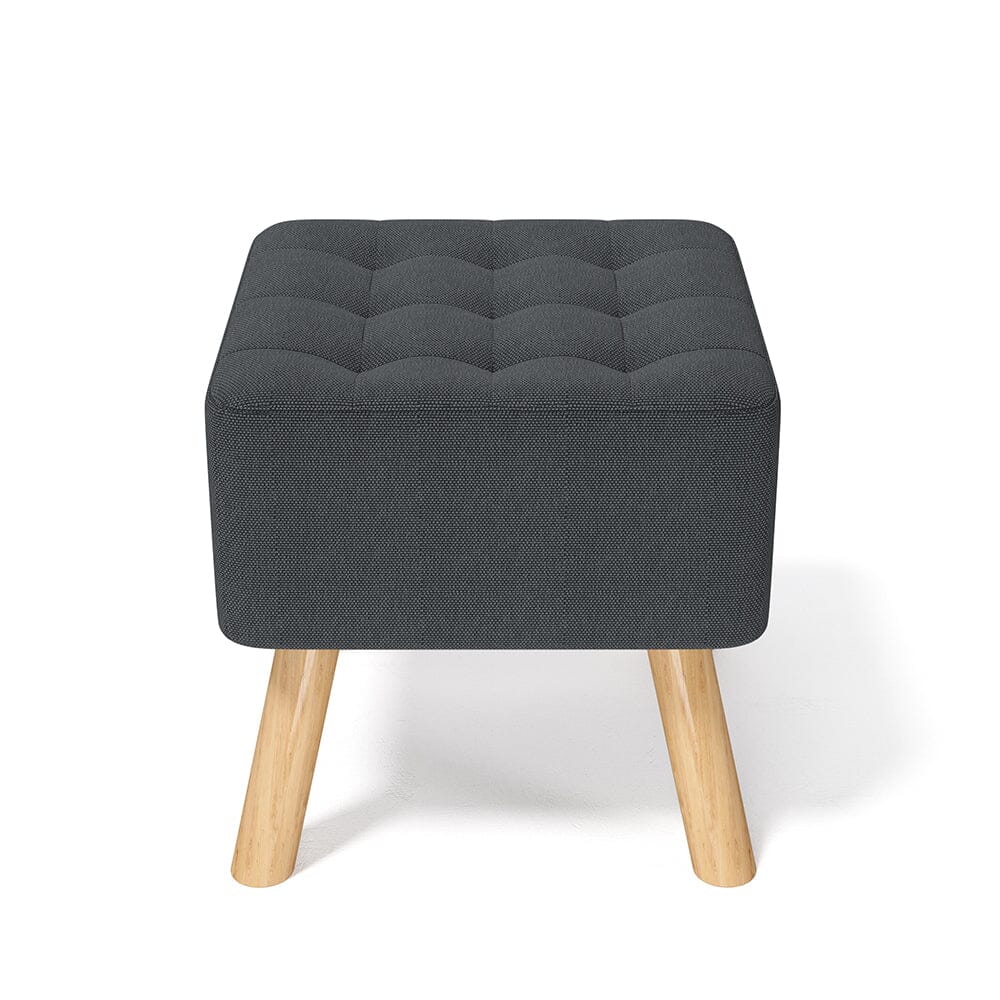 Dark Grey Linen Square Shoe Bench with Tufted Top Lightsin UK 