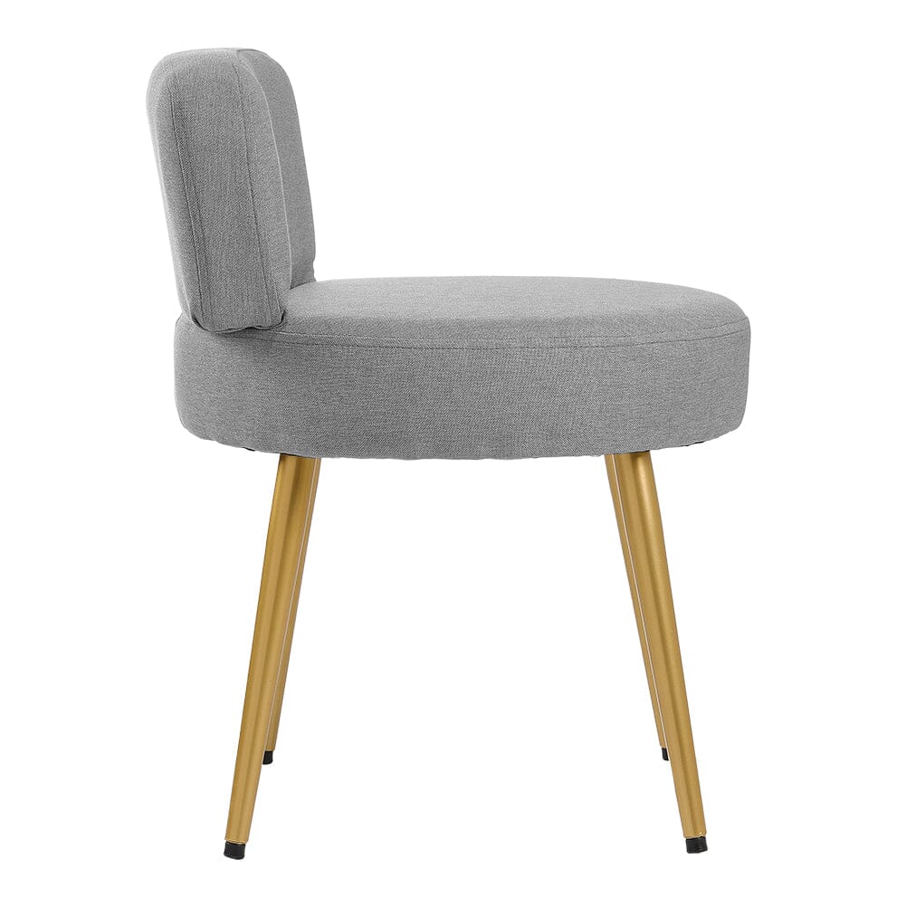 Linen Vanity Stool Chair with Metal Legs Cocktail Chairs Living and Home 