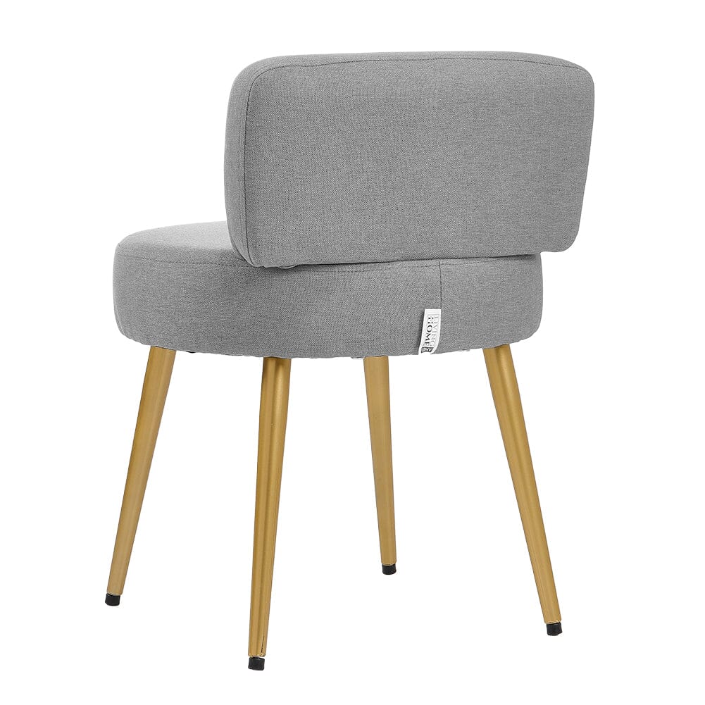 Linen Vanity Stool Chair with Metal Legs Cocktail Chairs Living and Home 