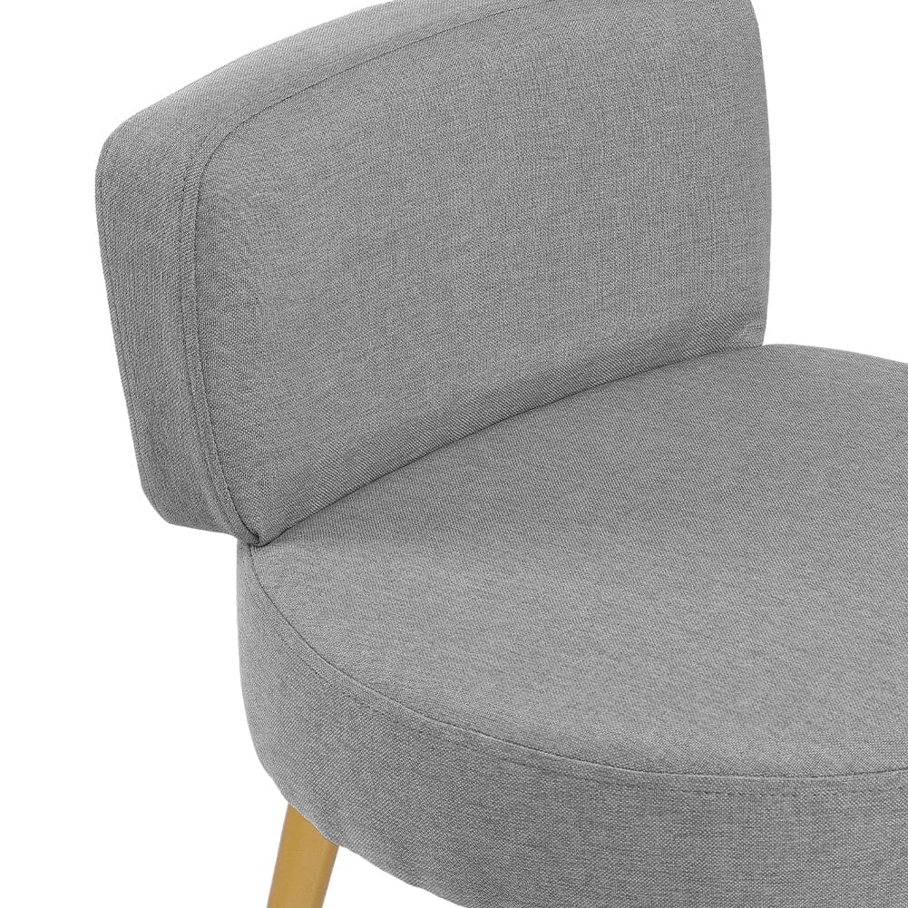 Linen Vanity Stool Chair with Metal Legs Cocktail Chairs Living and Home 
