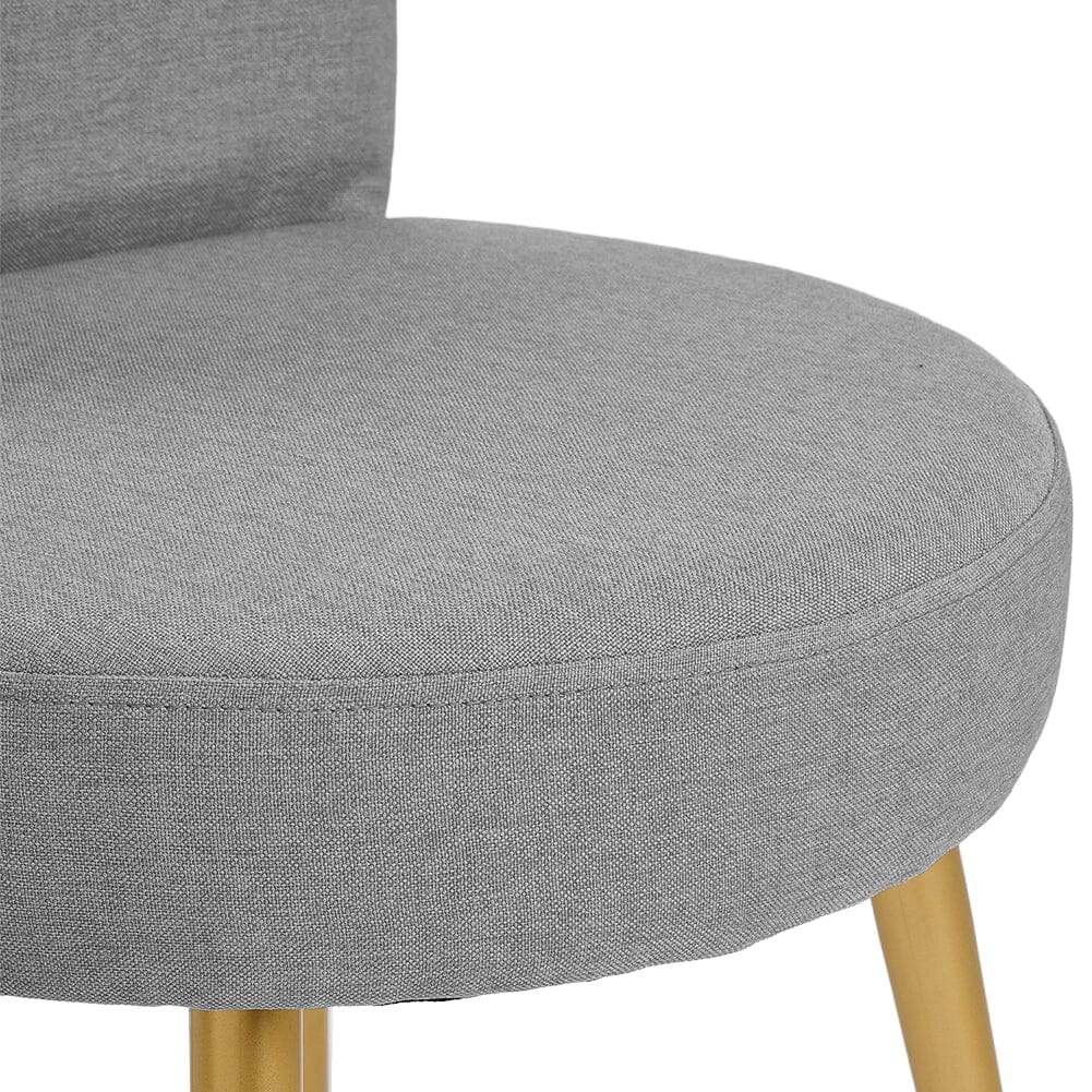 Linen Vanity Stool Chair with Metal Legs Cocktail Chairs Living and Home 