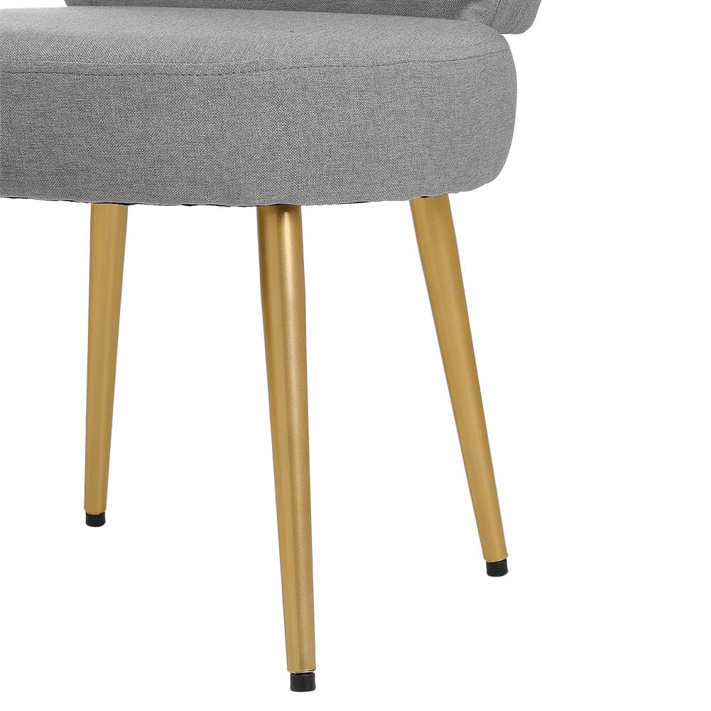 Linen Vanity Stool Chair with Metal Legs Cocktail Chairs Living and Home 