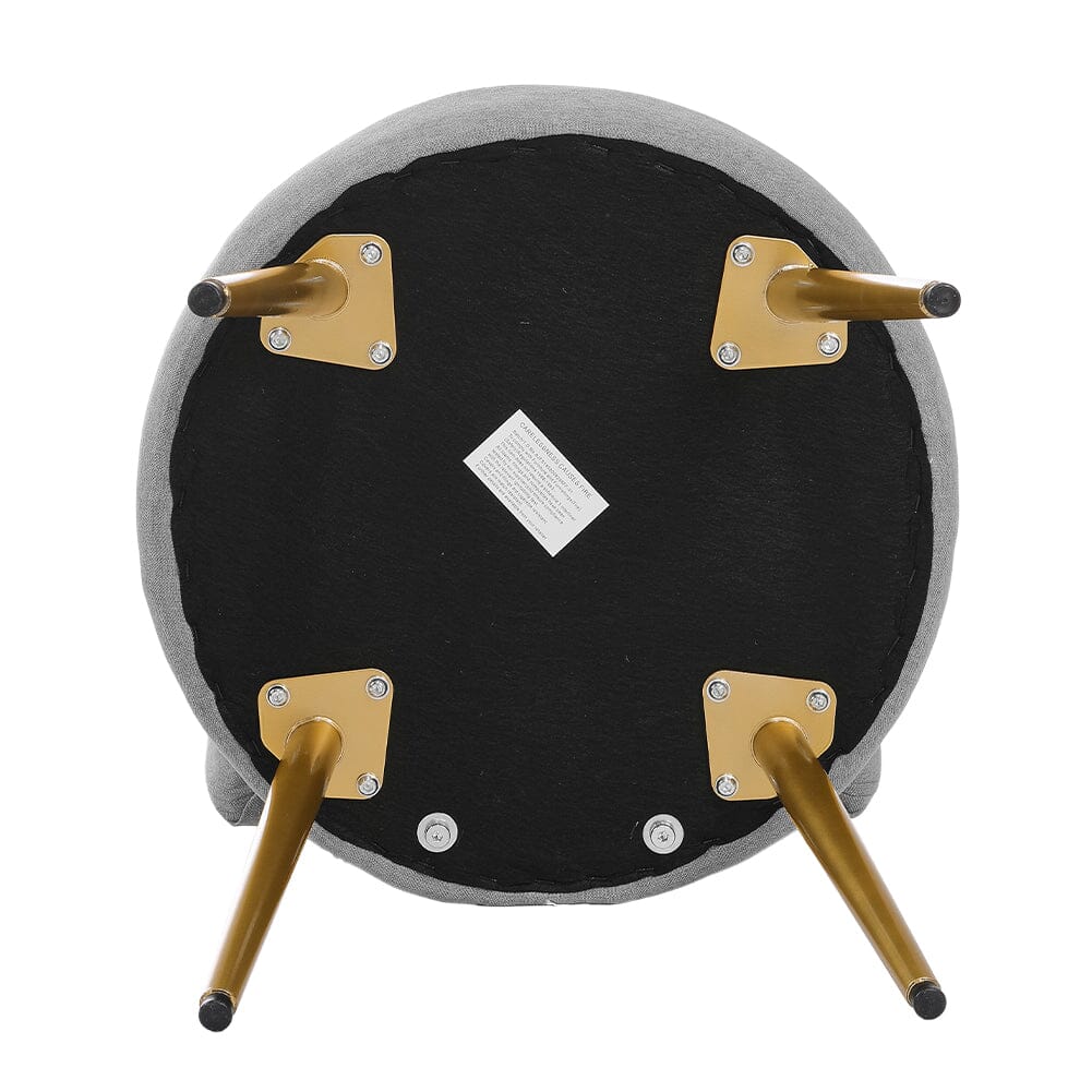 Linen Vanity Stool Chair with Metal Legs Cocktail Chairs Living and Home 