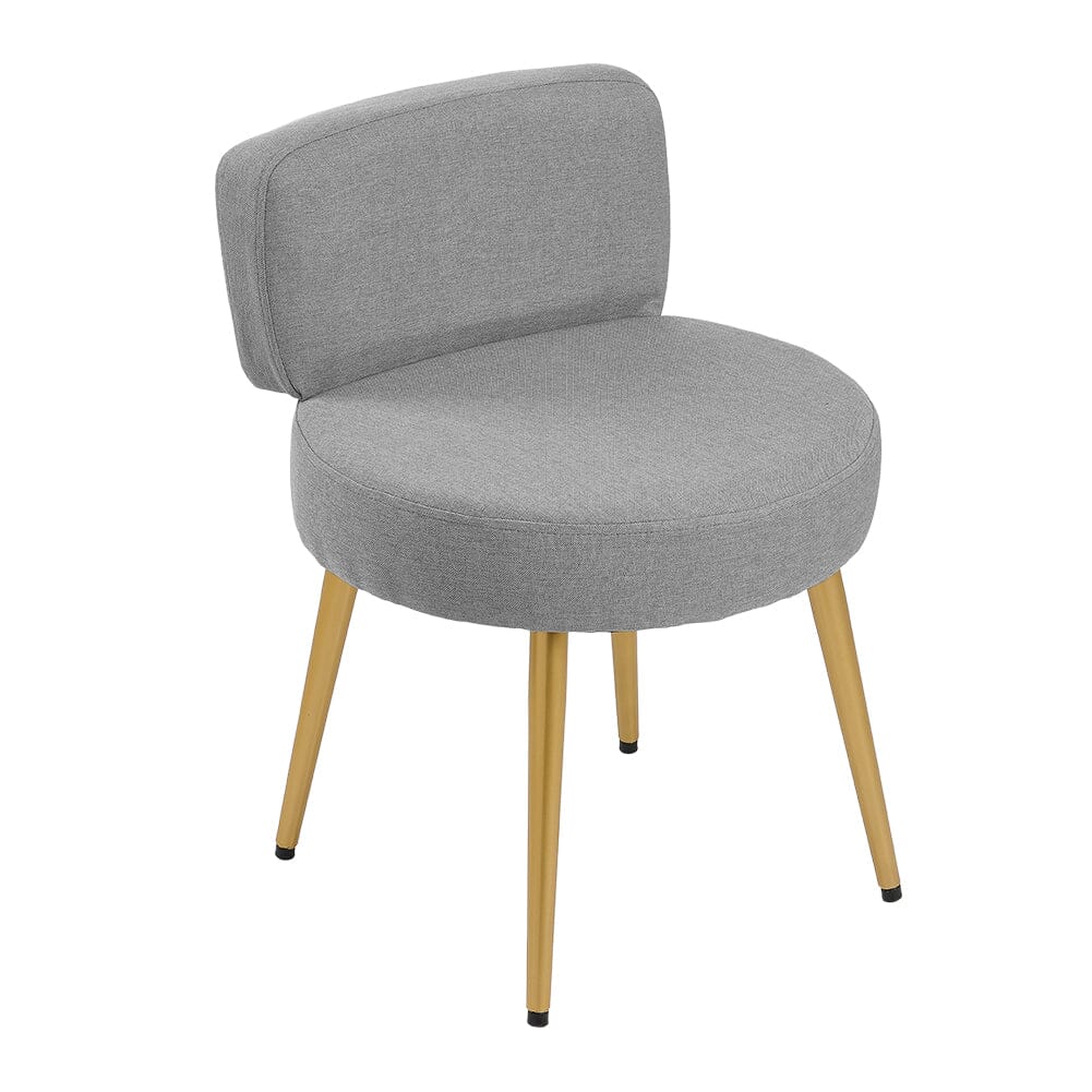 Linen Vanity Stool Chair with Metal Legs Cocktail Chairs Living and Home 