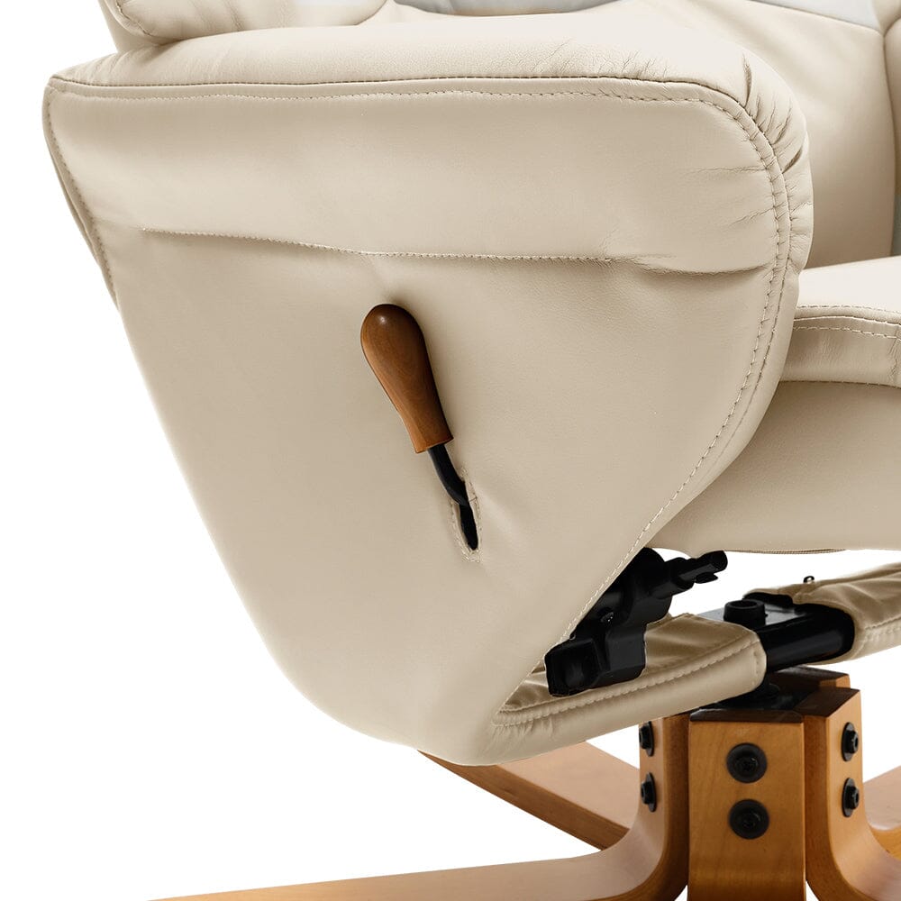 Swivel Faux Leather Lounge Recliner with Ottoman Home Office Chairs Living and Home 