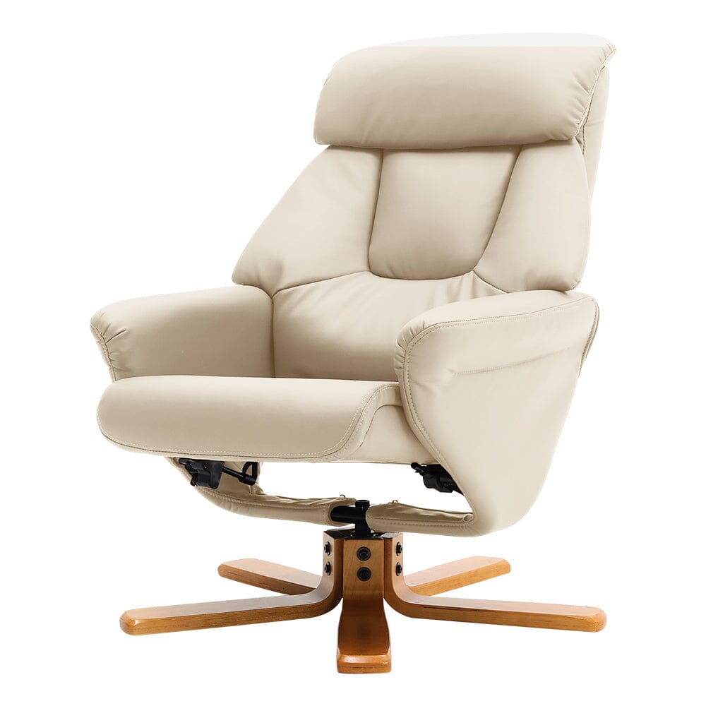 Swivel Faux Leather Lounge Recliner with Ottoman Home Office Chairs Living and Home 