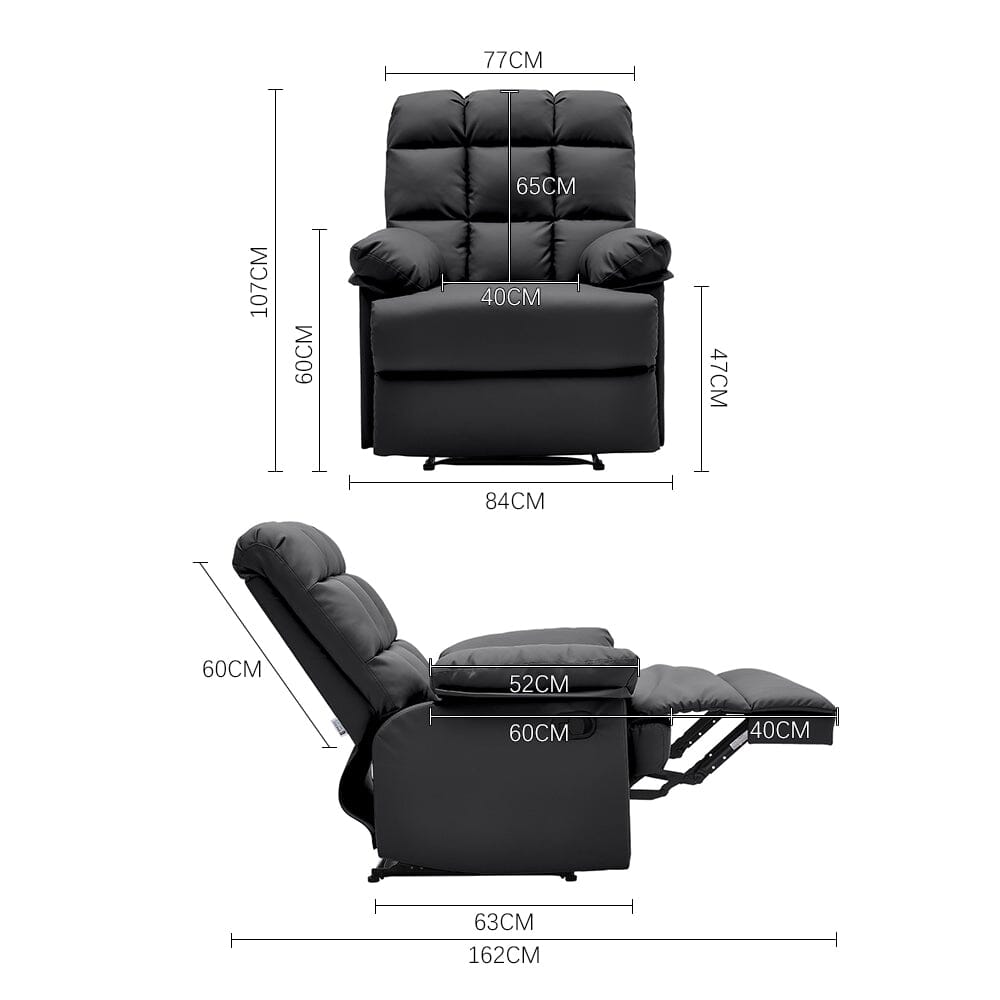 Faux Leather Upholstered Recliner Armchair Armchair Living and Home 