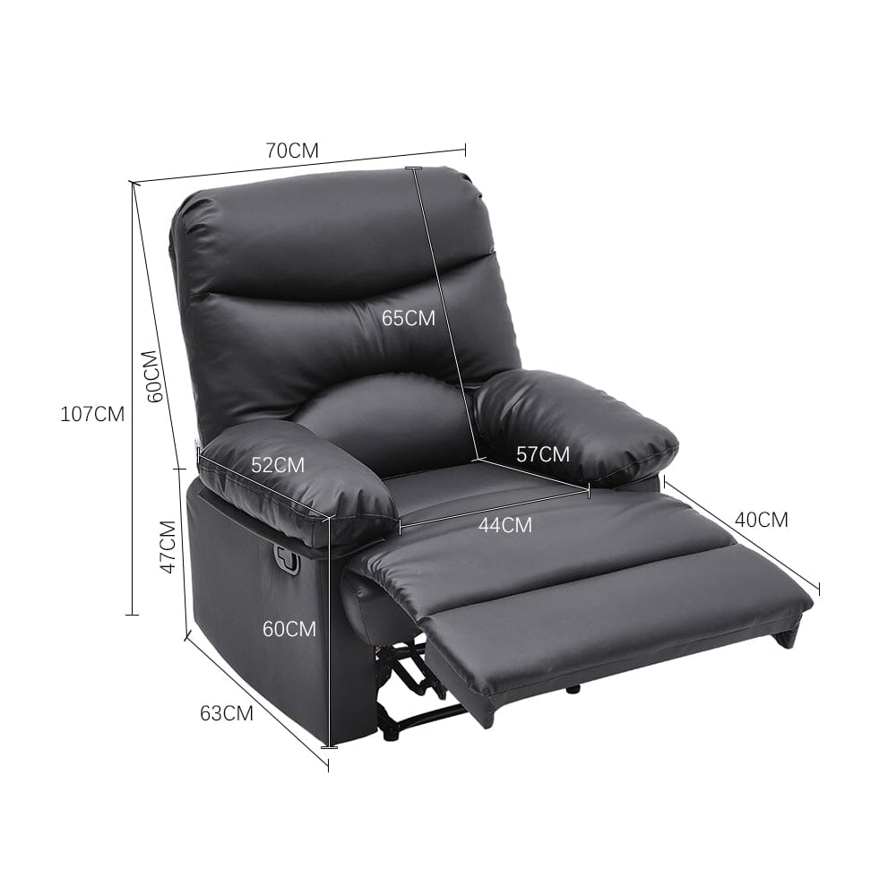 Faux Leather Upholstered Recliner Armchair Armchair Living and Home 