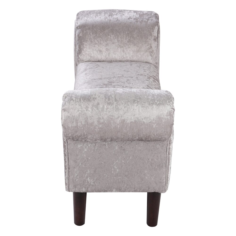 Tufted Velvet Buttoned Bench with Raised Arms Benches Living and Home 