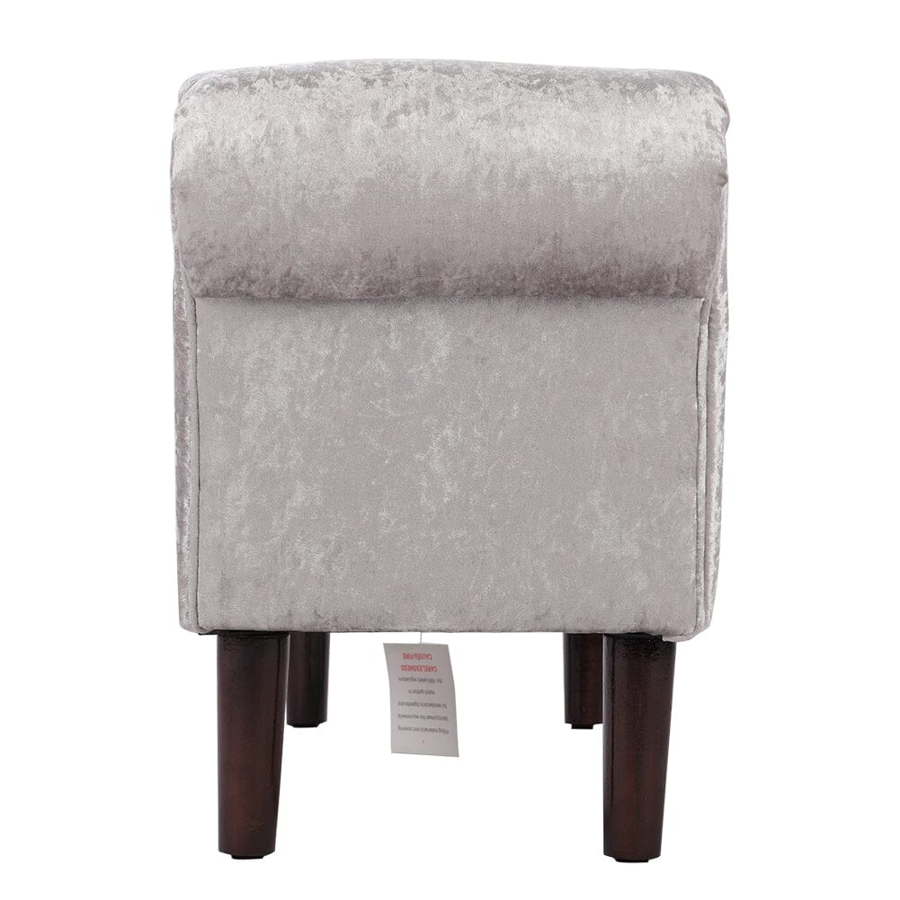 Tufted Velvet Buttoned Bench with Raised Arms Benches Living and Home 
