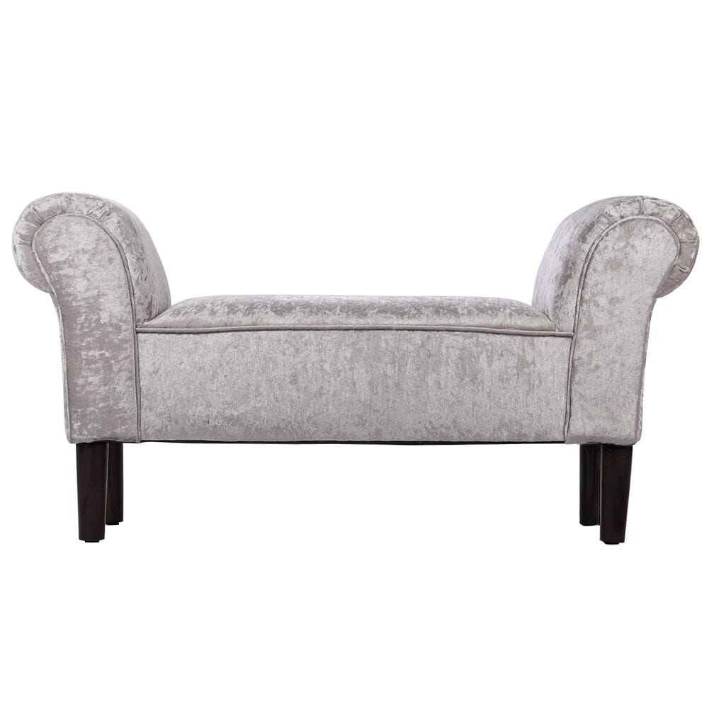 Tufted Velvet Buttoned Bench with Raised Arms Benches Living and Home 