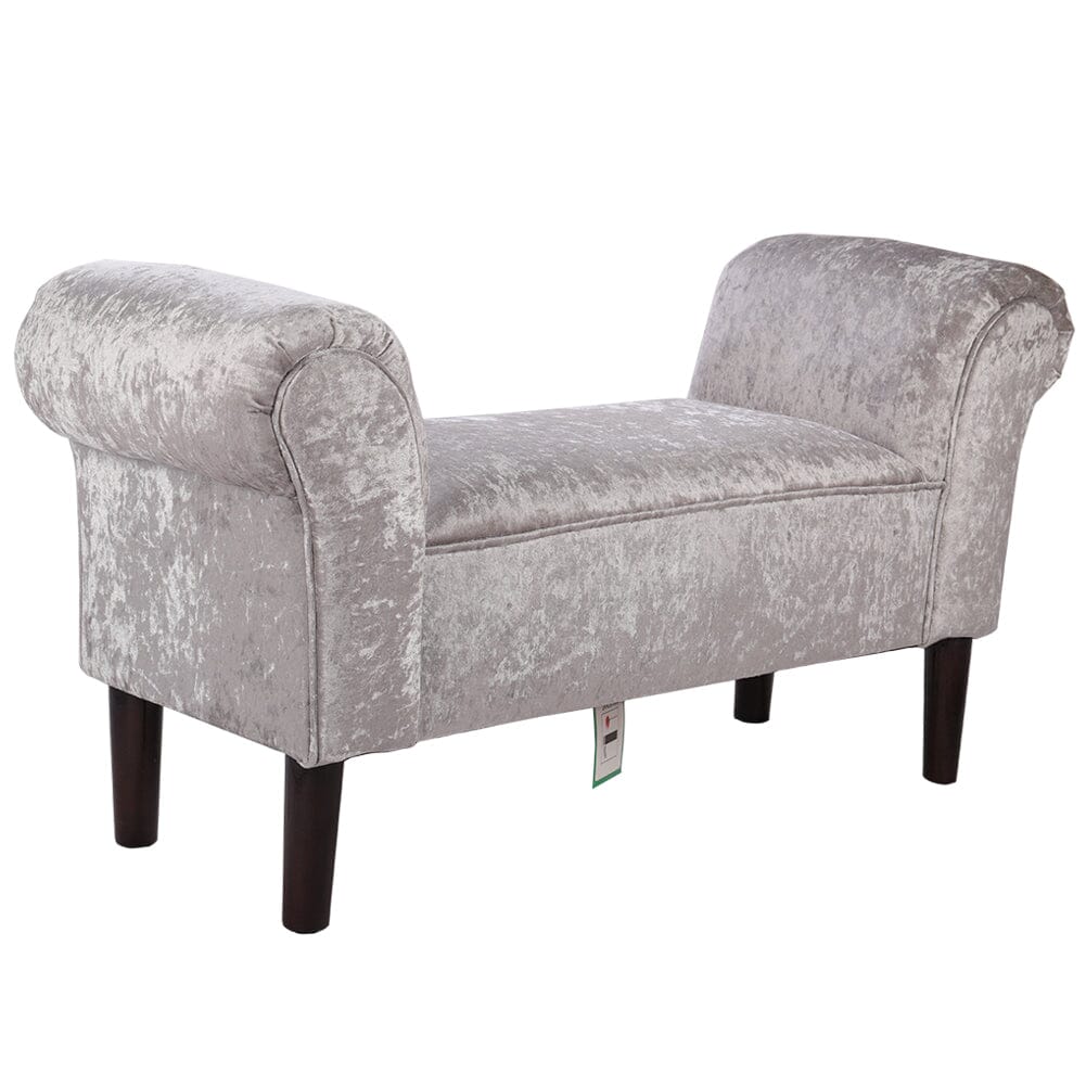 Tufted Velvet Buttoned Bench with Raised Arms Benches Living and Home 