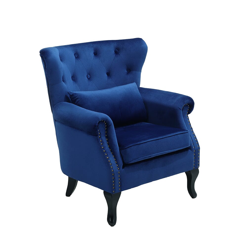 Luxurious Button Armchair with Toss Pillow Armchair Living and Home 