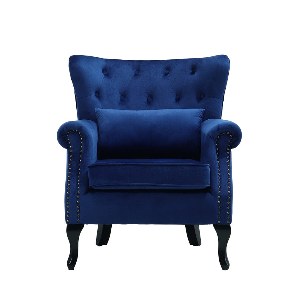 Luxurious Button Armchair with Toss Pillow Armchair Living and Home 