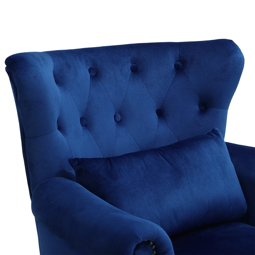 Luxurious Button Armchair with Toss Pillow Armchair Living and Home 