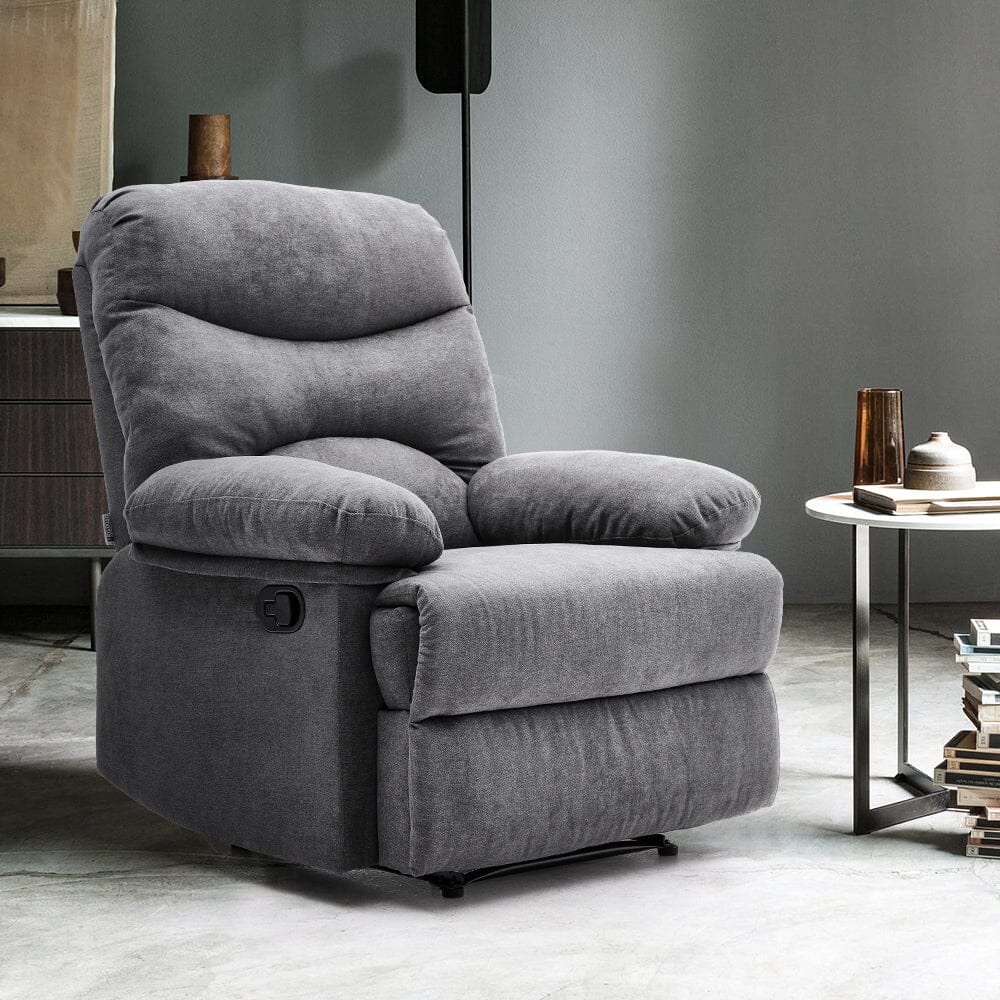 Faux Leather Upholstered Recliner Armchair Armchair Living and Home Gray Polyurethane (PU) 