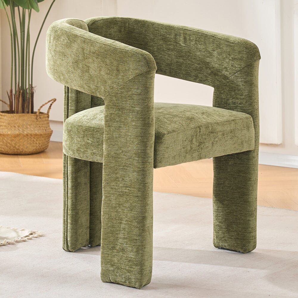 Chenille Leisure Chair Modern Home Seating Living and Home Green 