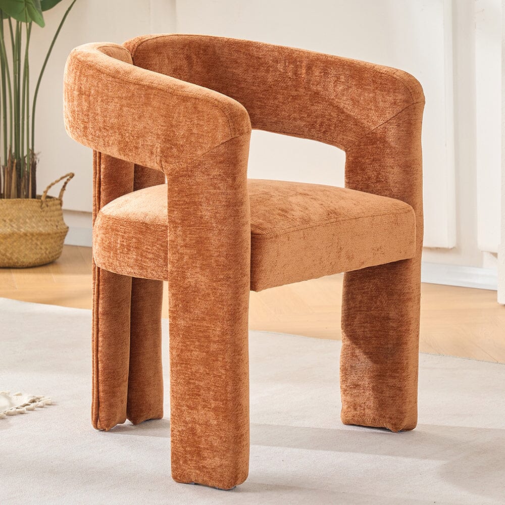Chenille Leisure Chair Modern Home Seating Living and Home Orange 