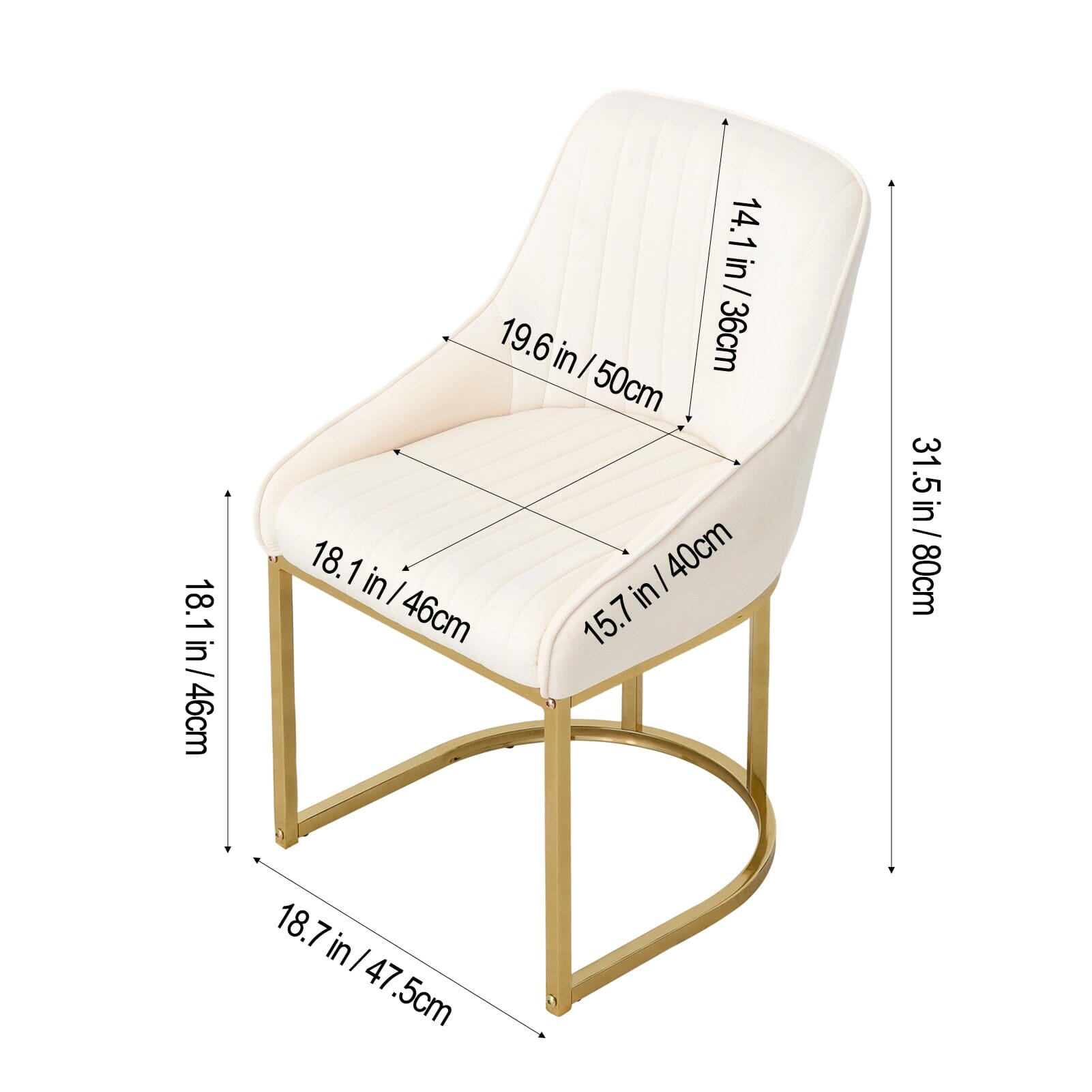 Velvet Dining Chair Gold Leg Pair Seating Living and Home 