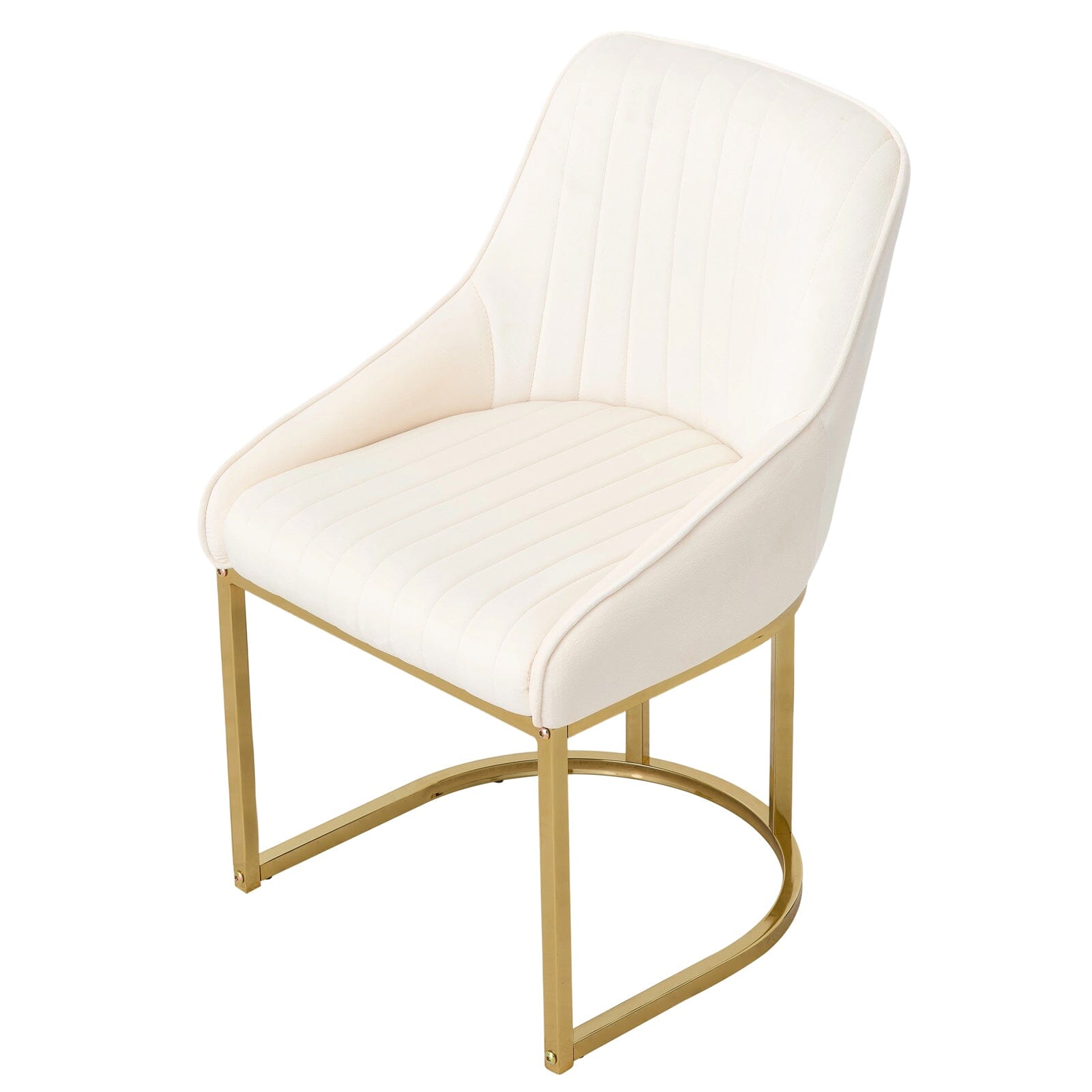 Velvet Dining Chair Gold Leg Pair Seating Living and Home white 