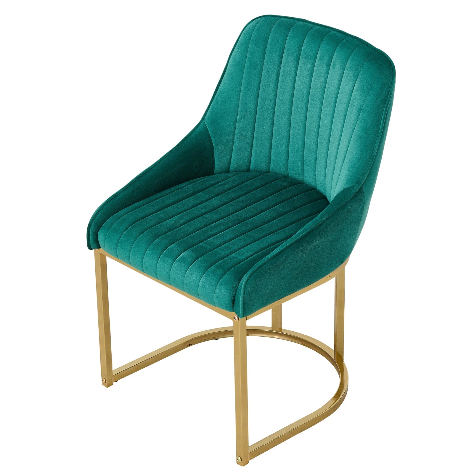 Velvet Dining Chair Gold Leg Pair Seating Living and Home green 