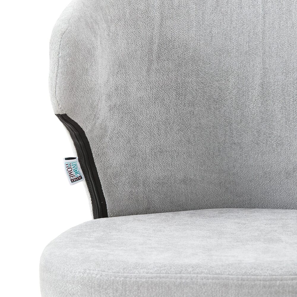 Chenille Dining Chair Curved Back Wooden Leg Pair Living and Home 