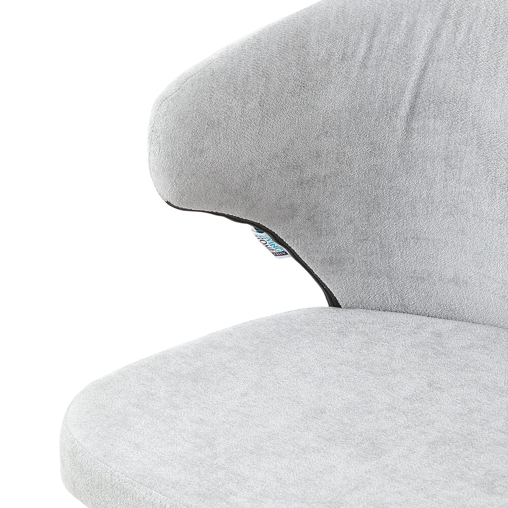 Chenille Dining Chair Curved Back Wooden Leg Pair Living and Home 