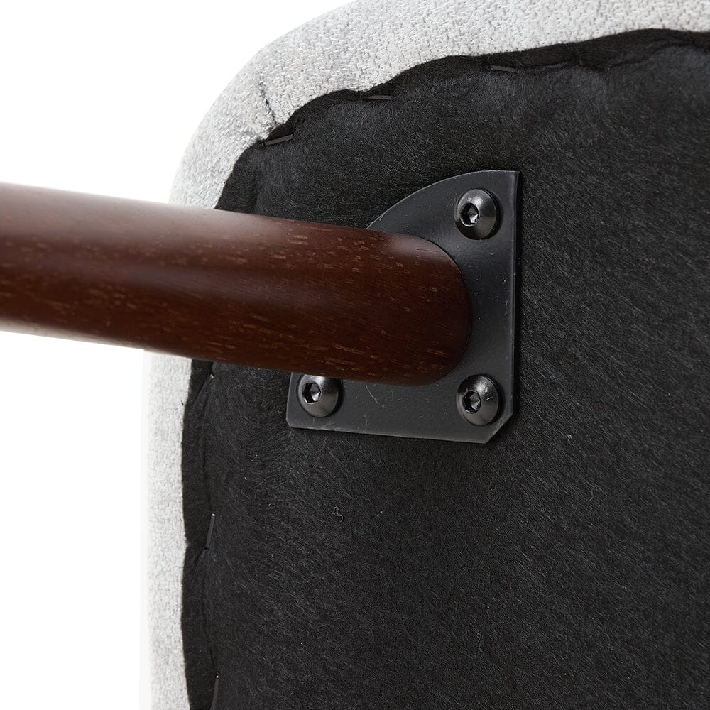 Chenille Dining Chair Curved Back Wooden Leg Pair Living and Home 