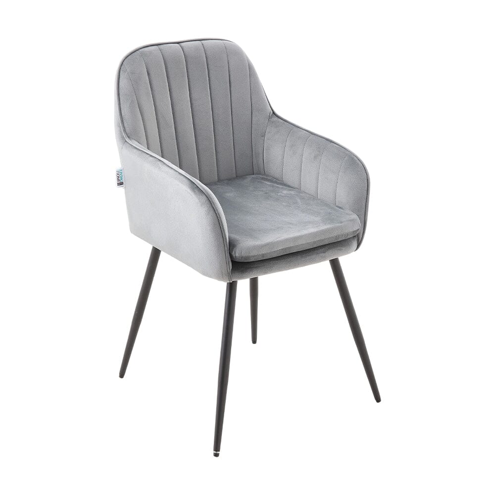 Dutch Velvet Dining Chair Black Metal Leg Pair Living and Home 