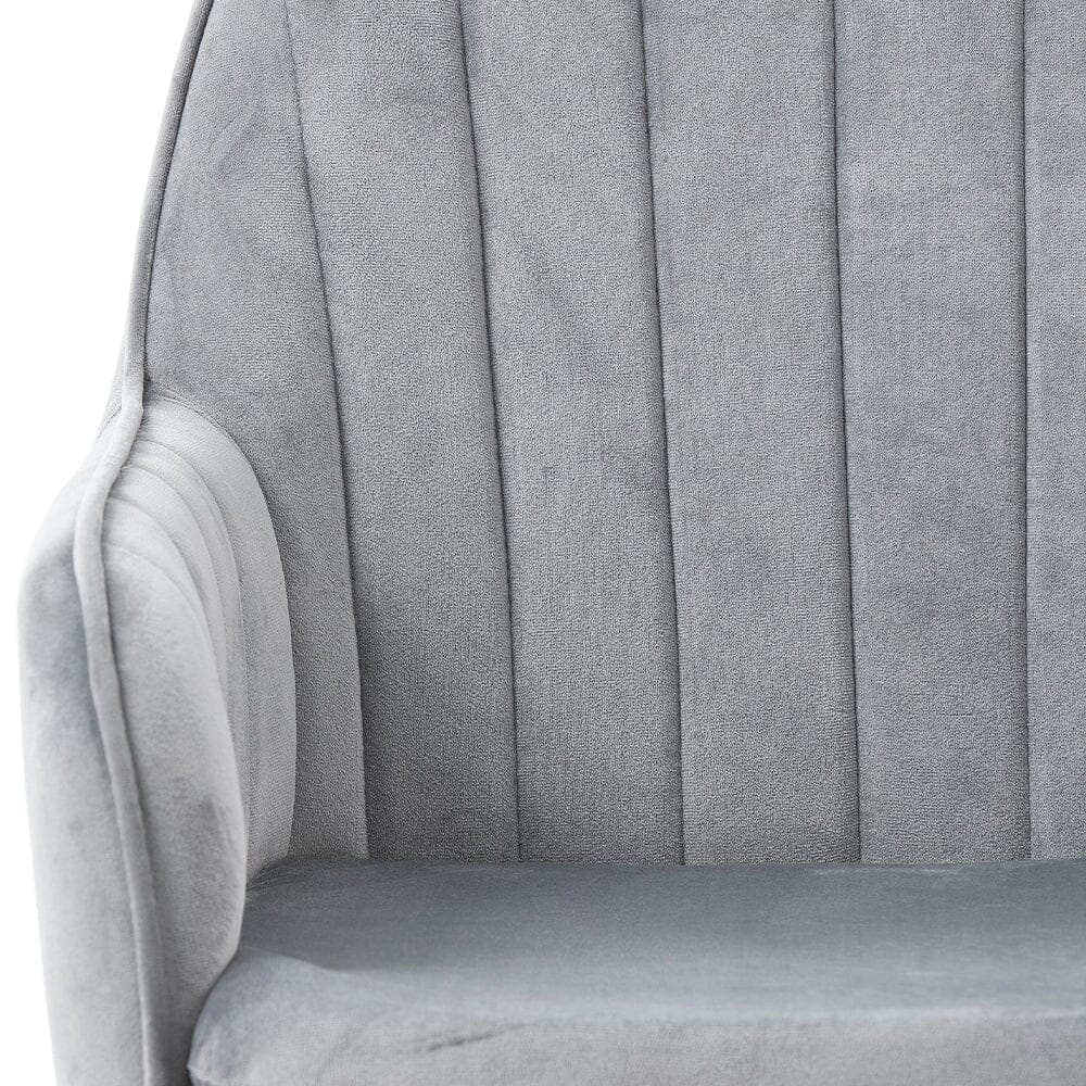 Dutch Velvet Dining Chair Black Metal Leg Pair Living and Home 