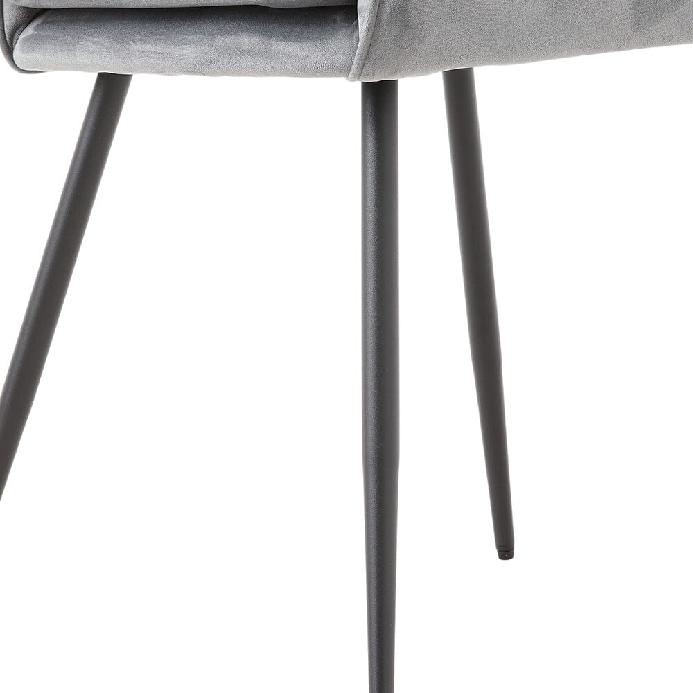 Dutch Velvet Dining Chair Black Metal Leg Pair Living and Home 